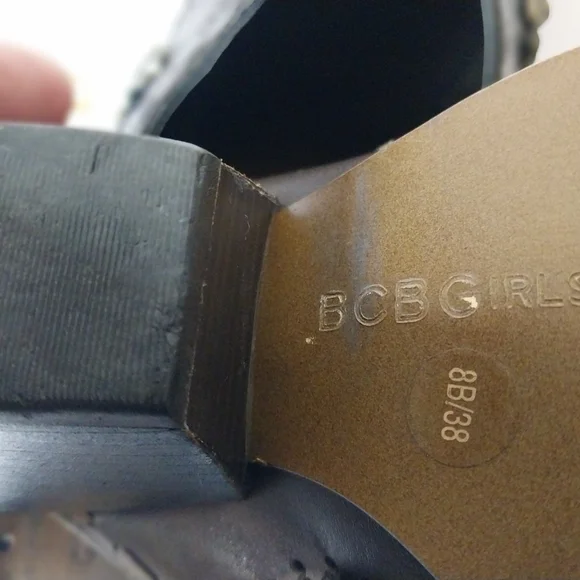 BCBGirls Dark Brown Embellished Mules Leather Western - Picture 10 of 11